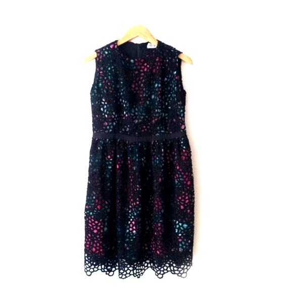 Anthropologie Women’s Dress Whimsigoth Coquette Lace Overlay Jewel Tone Size XS - Picture 2 of 12